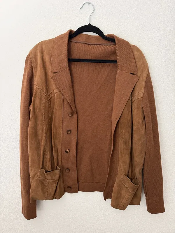 Vintage Suede Knit Combo Button - Image 6