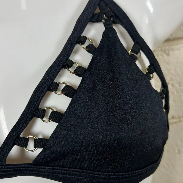 Victoria’s Secret Black Cut Out Bikini Top size S - Image 3
