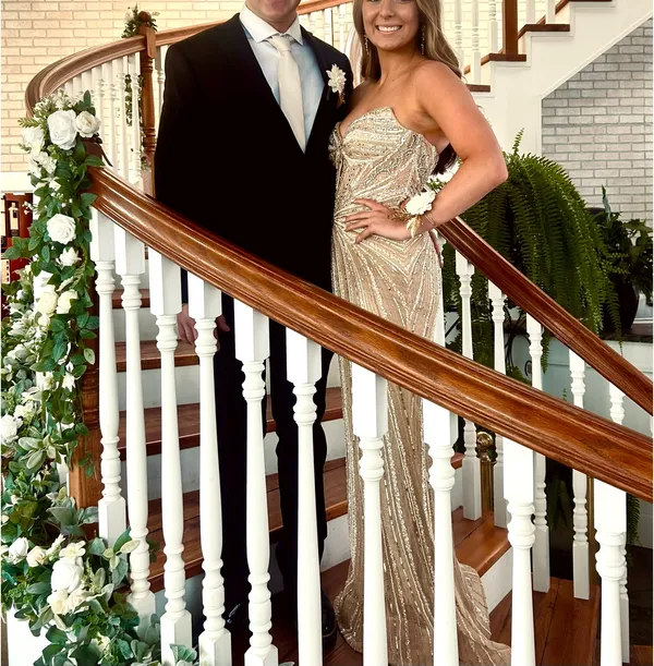 Amarra Prom Dress Gold Size 4 - Image 3