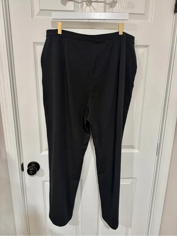 NWT L.L.Bean 2X Black Straight Leg Pants Stretch Cotton Plus Size Workwear - Image 6