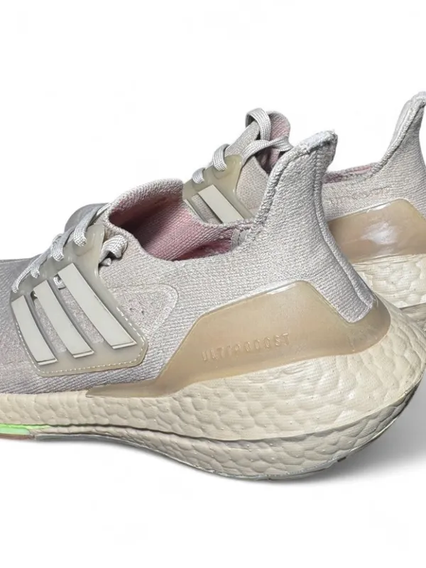 adidas woman Light Beige Knit Running Sneakers - Image 8