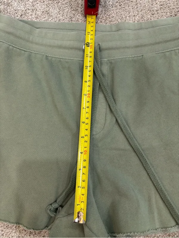 Aerie XL Women’s Olive Green Drawstring Shorts Sweat Shorts Loungewear Raw Hem - Image 2