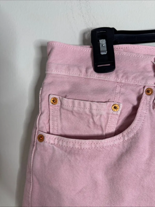 Levi’s 501 Original Fit Pink Rigid Denim High Rise Jean Cutoff Shorts size 30 - Image 4