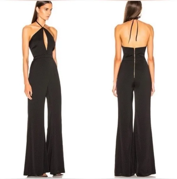 Alexis Naila Halter Cut Out Jacquard Jumpsuit Size Small - Image 2