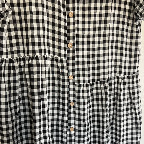 NWOT Amazon Black and White Gingham Checkered Dress sz L - Image 2