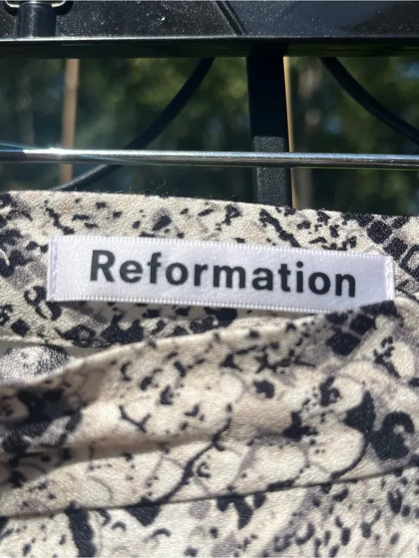 Reformation Bea Snake Print Midi Skirt Size 4 Animal Chic Snakeskin Python - Image 3