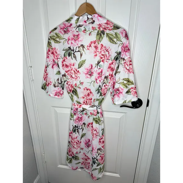 Show Me Your MuMu Garden Of Blooms White Pink Floral Bride Robe OS Girly Boho - Image 5