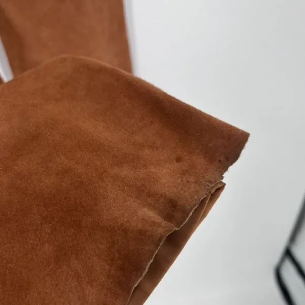 Vintage Express World Brand Women's Genuine Leather Suede Pants Brown‎ Size 7/8 - Image 7