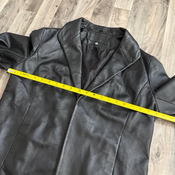 Vintage Jaclyn Smith retro y2k black Leather Blazer Jacket - Image 4
