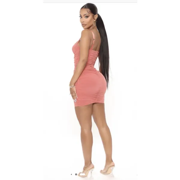 Haute Monde Peach Corset Bodycon Mini Dress Women's Large NEW Party Dress - Image 2