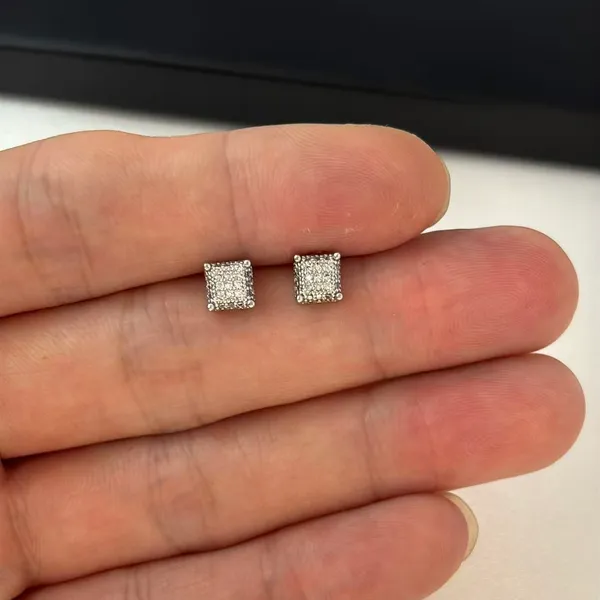 5mm Geometric Square CZ Stud Earrings for Men Women Streetwear Punk Hip Hop Unisex Style - Image 2