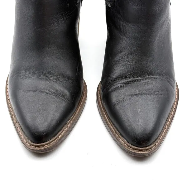Crown Vintage Pimmy Chelsea Boots 7.5 Black Leather Pointed Toe Block‎ Heel - Image 12