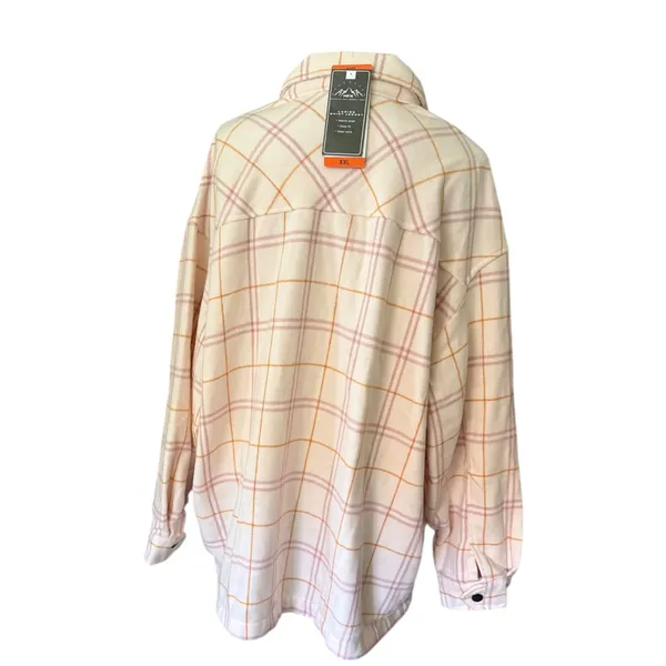 HFX Pink Plaid Flannel Shirt Jacket Shacket Size XXL - Image 2