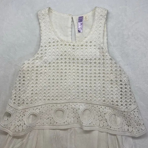 Alya Dress Womens XS White Lace‎ Sleeveless Asymmetrical Scoop Neck layered - Image 2