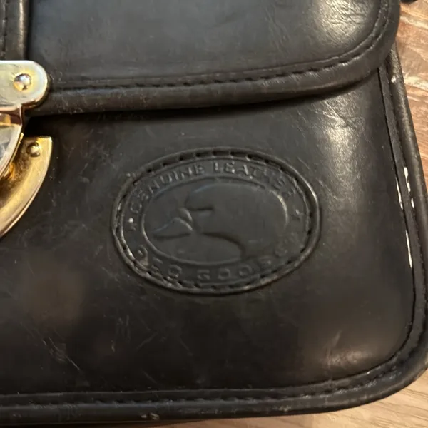 Vintage Genuine Leather Red Goose Crossbody Black Leather Bag - Image 6