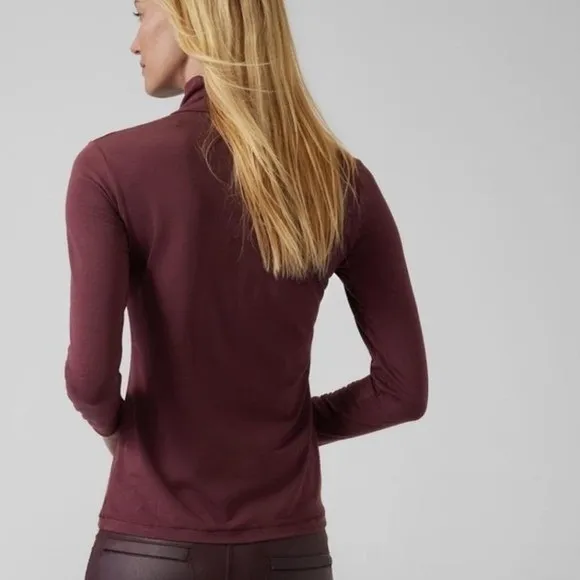 ATHLETA | Women's Essential Athletic Winter Turtleneck in Decadent Chocolate,‎ S - Image 2
