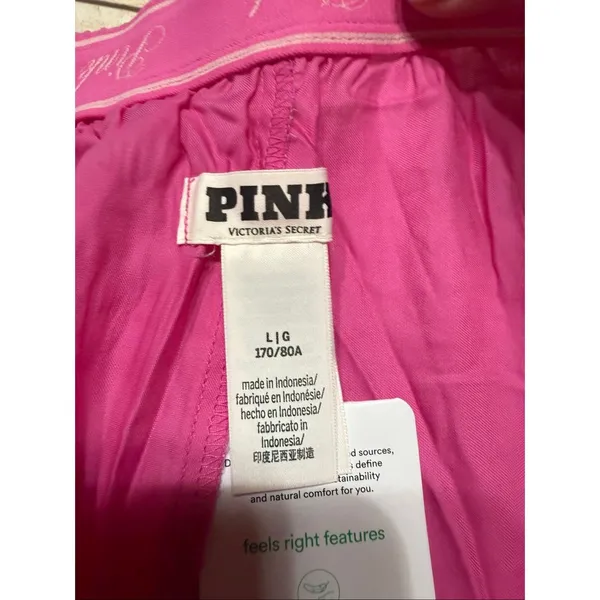 Pink Victoria’s Secret Silky Satin Boxer Pajama Shorts Sz L Pink NWT - Image 3