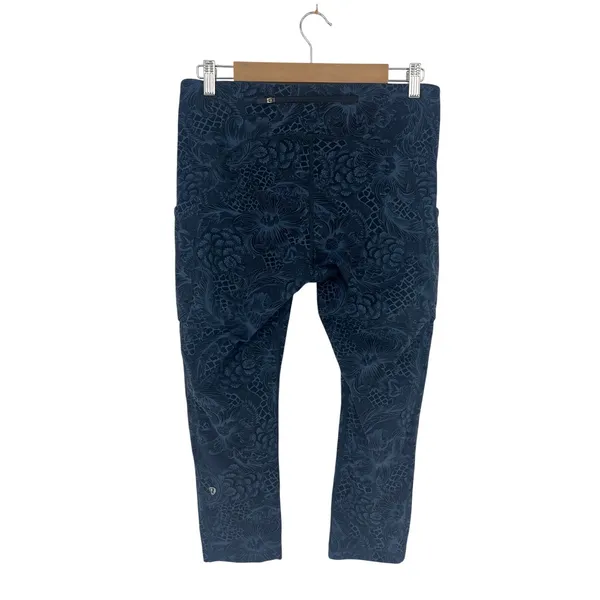 Lululemon Speed Up Crop 21 Luxtreme Mach Blue Black 10‎ - Image 9