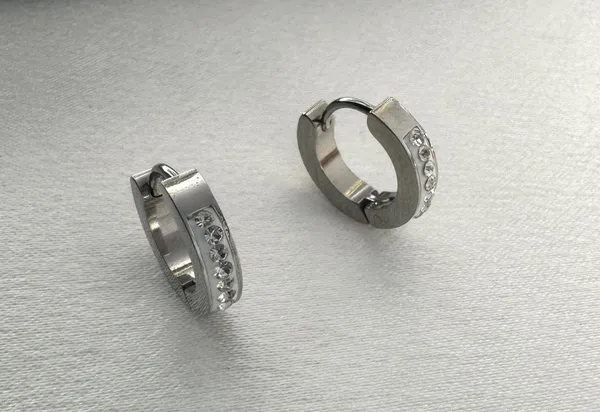CZ Small Silver Hoop Earrings for Men Women Streetwear Unisex Style - Image 2