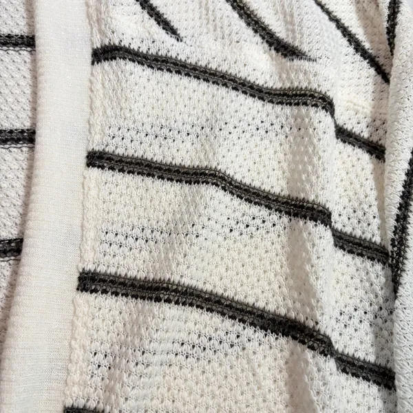 Abercrombie womens long open cardigan white gray stripe. Size S. fall, winter - Image 3