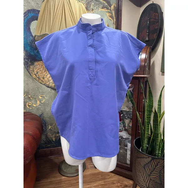 FIGS Rafaela Caspain Blue Mandarin Collar Scrub Top - XS - Image 3