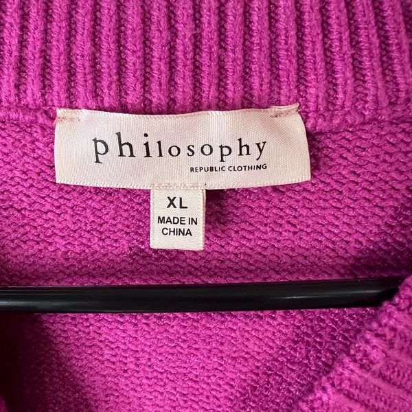 Philosophy Fuchsia Knit Sweater XL - Image 3