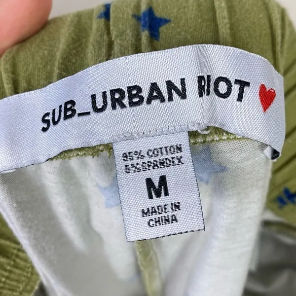 Sub_Urban Riot Green & Navy Star Print Jogger Pants - Image 3