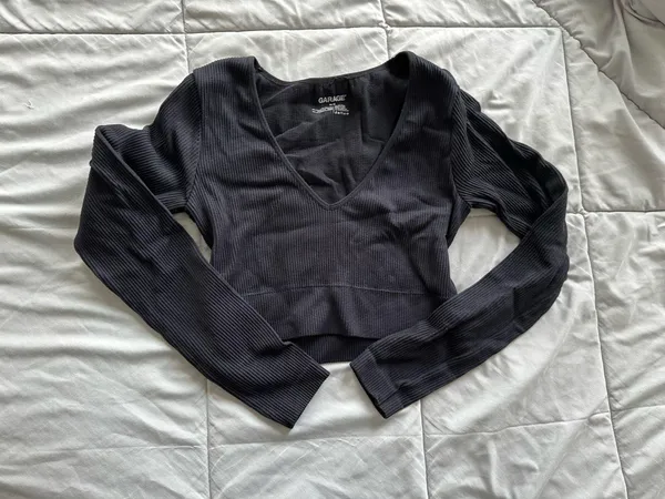 Garage Top Long Sleeve Black Ribbed - Image 2