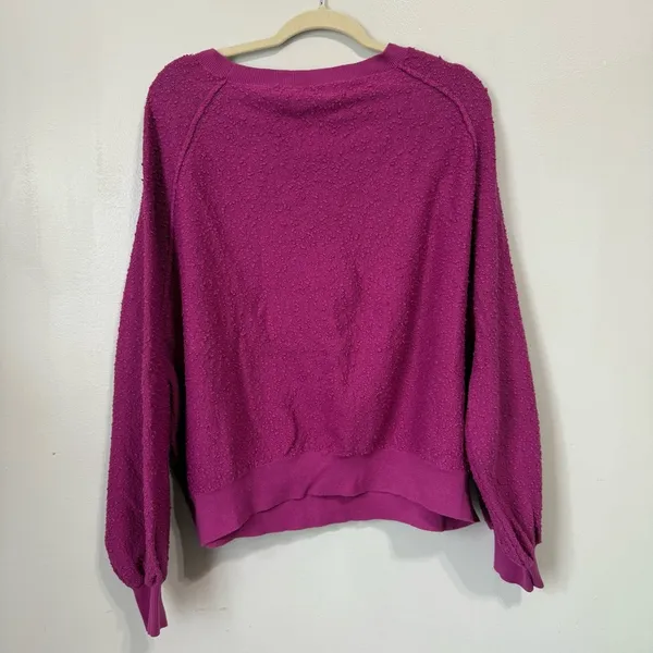 Free People Found My Friend Pullover Sweater in Wild Aster Pink Magenta Size XL - Image 8