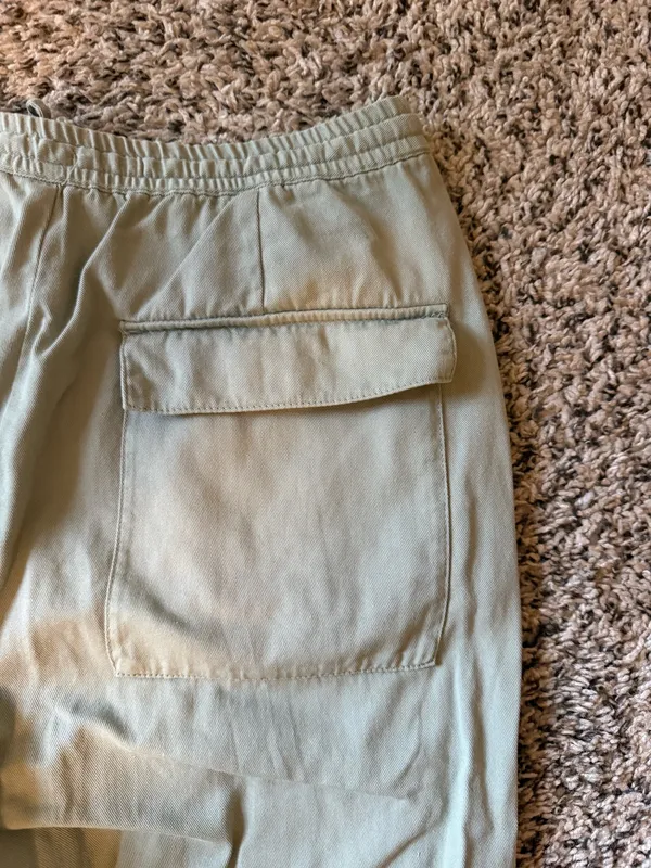Zara Sage Green Drawstring Tapered Joggers - Image 6