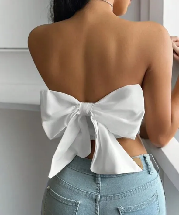 White Bow Top Size M - Image 2