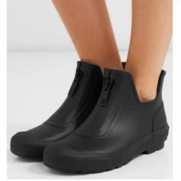 BURBERRY Check Canvas Trimmed Rubber Rain Boots - Image 6