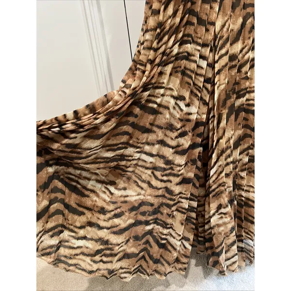 ASOS Animal Tiger‎ Print Jumpsuit Brown Chiffon Flowy Resort Chic Going Out - Image 3