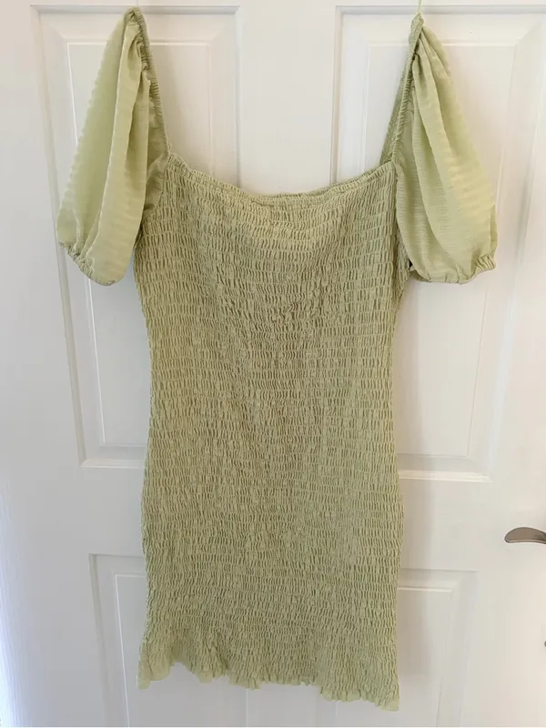 Polly Smocked Mini Dress with Puff Sleeves - Image 5
