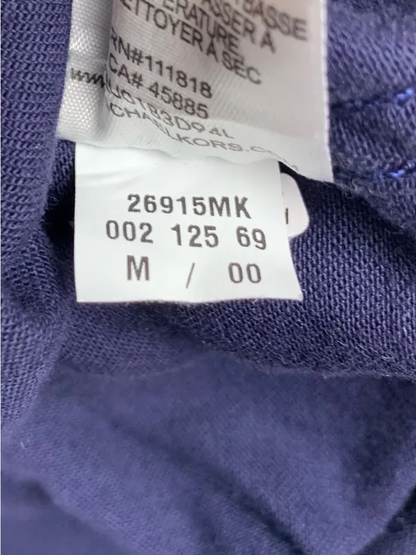 Michael Kors Denim Jacket Womens M Dark Blue Stretch Trucker Button Front - Image 15