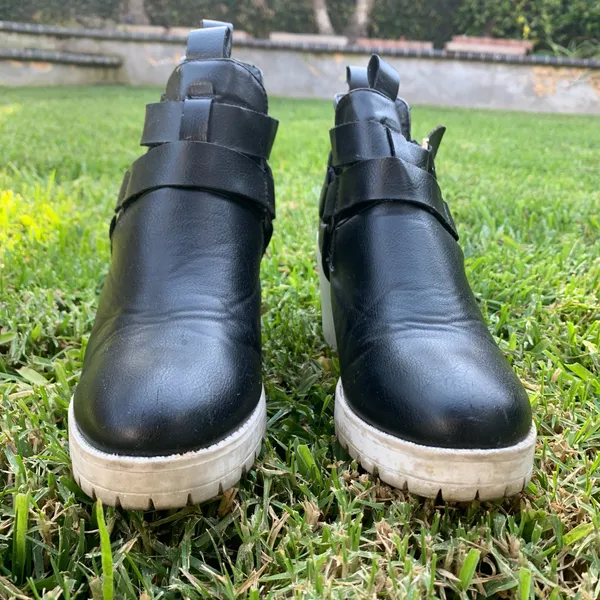 Chunky Heel Platform Ankle Boots Black Size 6.5 - Image 10