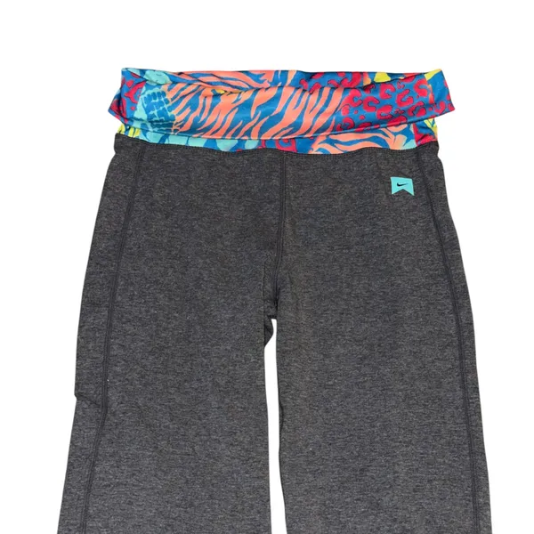 Nike gray multicolor animal print waistband yoga pants - Image 2
