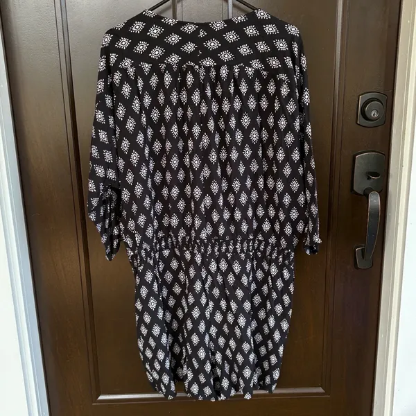EUC Garnet Hill Shorts Romper Black White Size XL - Image 10