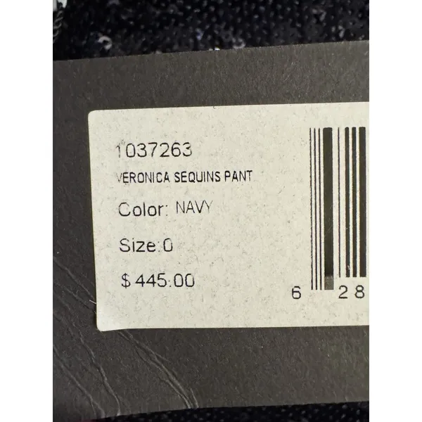 Halston VERONICA SEQUIN PANT Navy Size 0 All Over Sequin Cocktail Party $445 - Image 6
