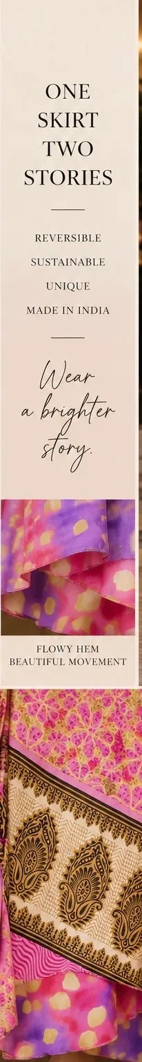 Reversible Indian Silk Wrap Skirt — Elevated Elegance Multiple - Image 6