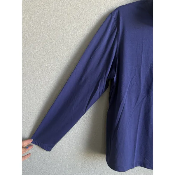 L.L. Bean Access Trail Pullover Quarter‎ Zip Women's XL Purple Top Minimalist - Image 5