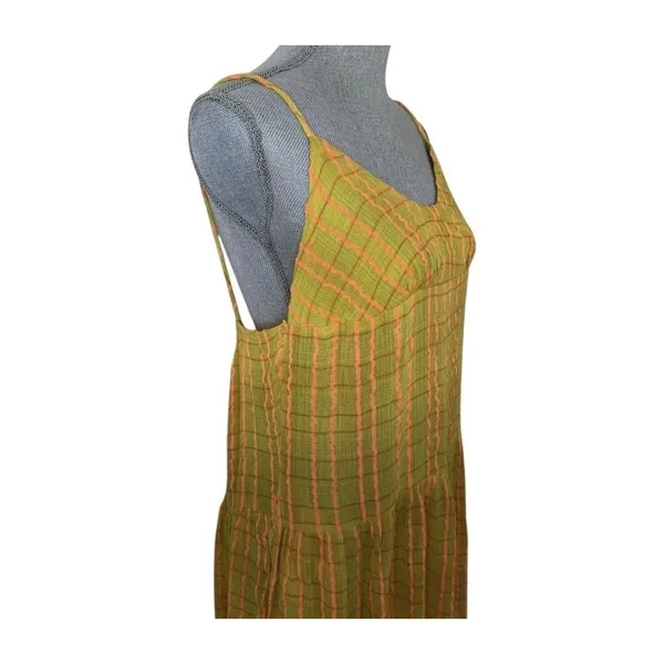 Free People $108 NWT Marigold Maxi Dress Plaid Cotton Woven Strappy Small - Image 9