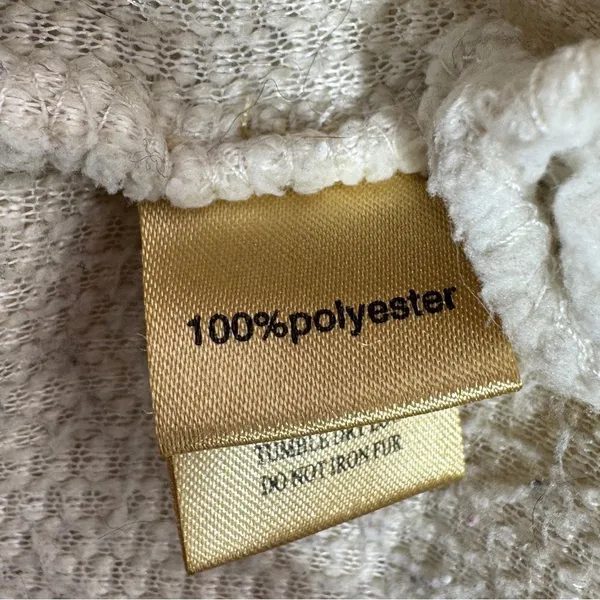 True Grit Faux Sherpa Jacket Women Small Beige Pullover Sherpa Quarter Zip Teddy - Image 11
