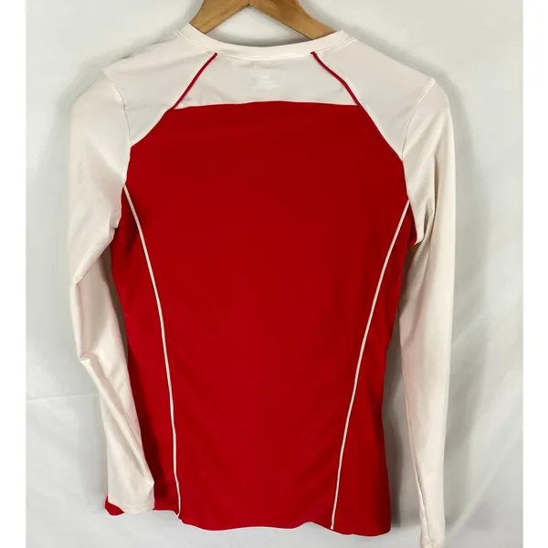 Under Armour Heatgear Red White Top Size Large - Image 4