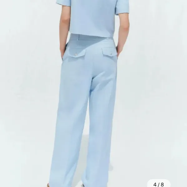 Zara Straight-cut trousers with a metal button 3444/133/403 size small S - Image 5