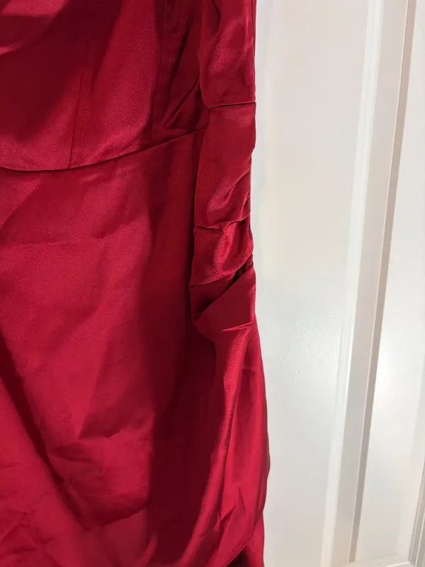 Satin Ruched Mini Dress - Image 3