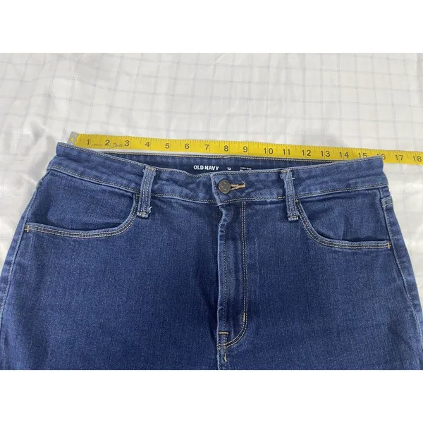 Old Navy Women’s WOW Flare High-Rise Blue Denim Flared Jeans Size 12 - Image 5