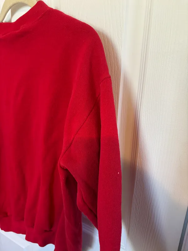 Disney VINTAGE | Winnie the Pooh Embroidered Vintage 90s Red Sweatshirt Medium - Image 8