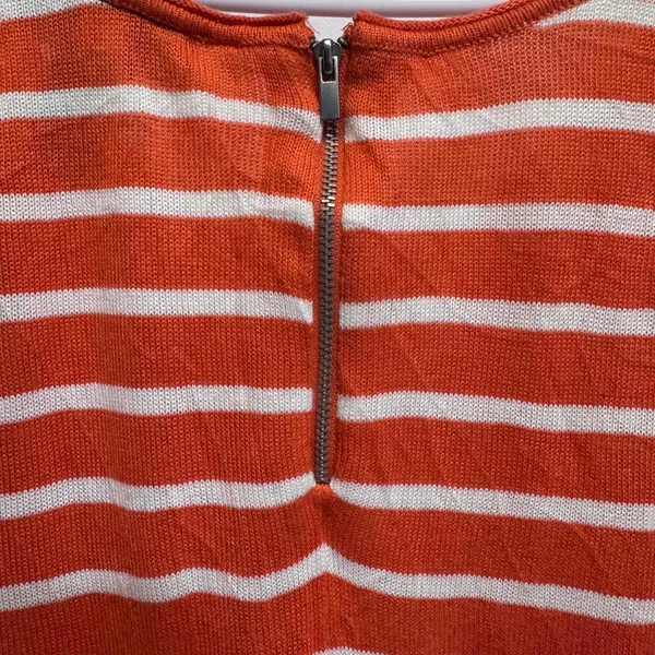 Lane Bryant Orange Striped High Low Top with Back Zipper Plus Size 18/20 - Image 4