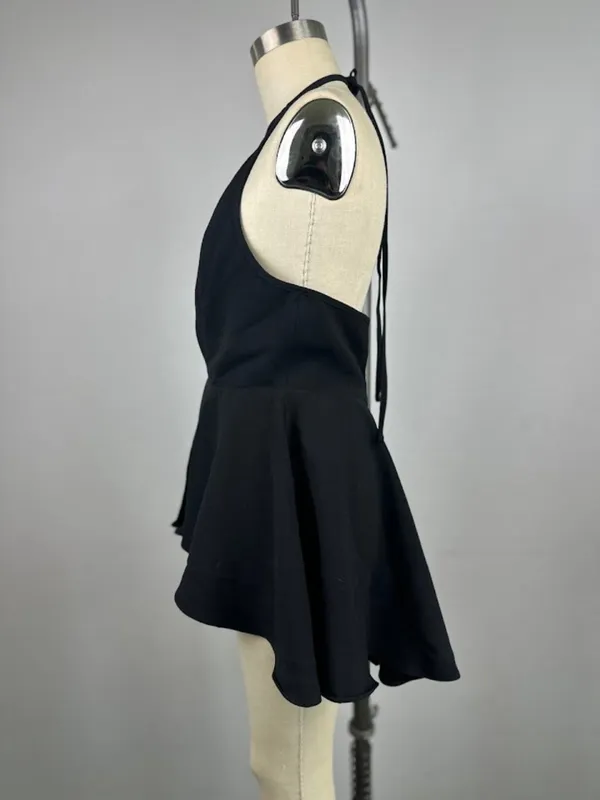 Do+Be Black Peplum Halter Size S - Image 2